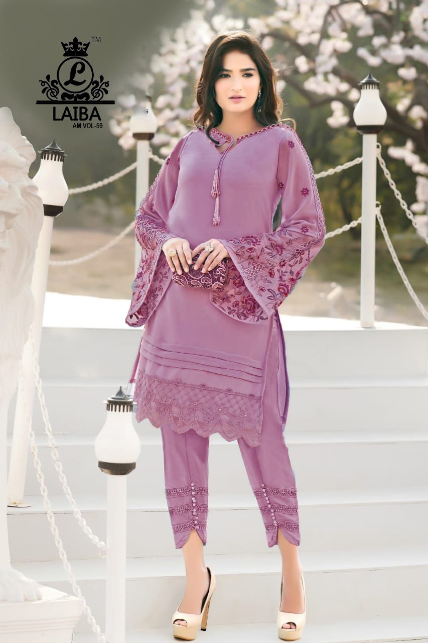 Laiba Am 59 Nx Fancy Designer Party Wear Georgette Top With Bottom Collection